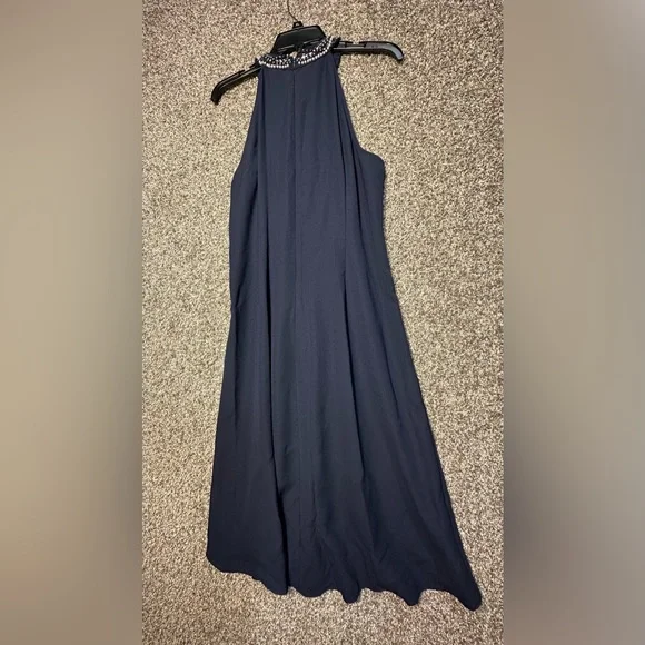 NWT S.L. Fashions Jewel Neck Halter Dress Size 14 - Picture 7 of 7